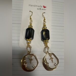 Glamorous Moon and Stars Hand Crafted Earrings